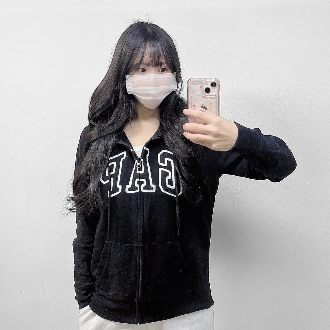 갭 Gap 스펠 로고 후드집업 블랙 상품이미지1