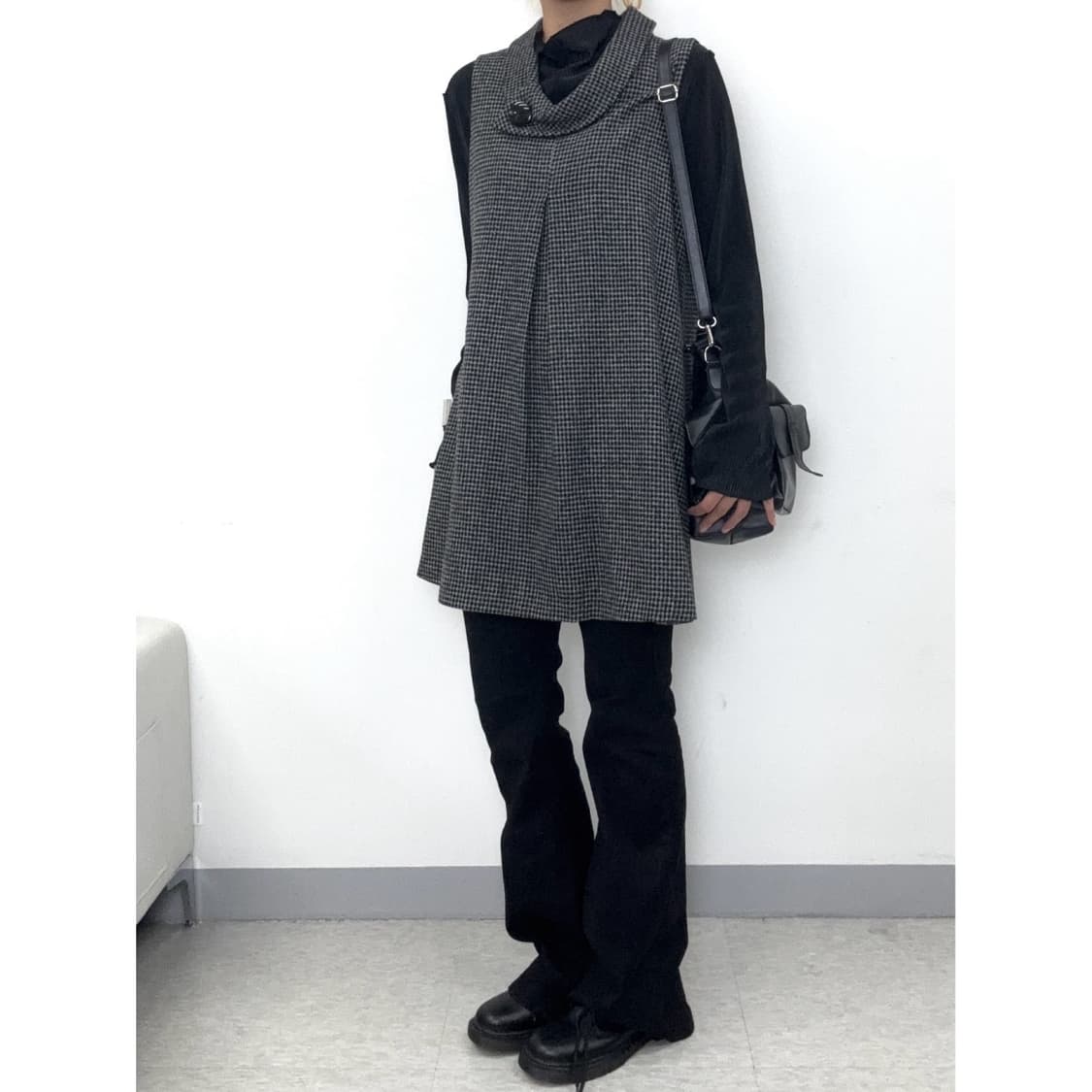 빈티지 차콜 울 슬리브리스 원피스 상품이미지2