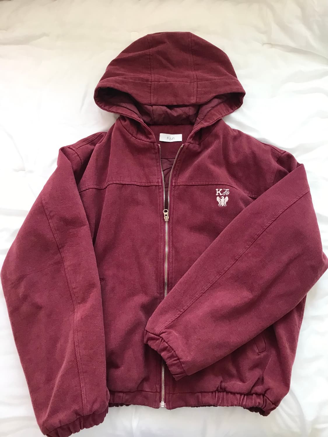 Kijun 기준 후디드 점퍼 버건디 상품이미지2