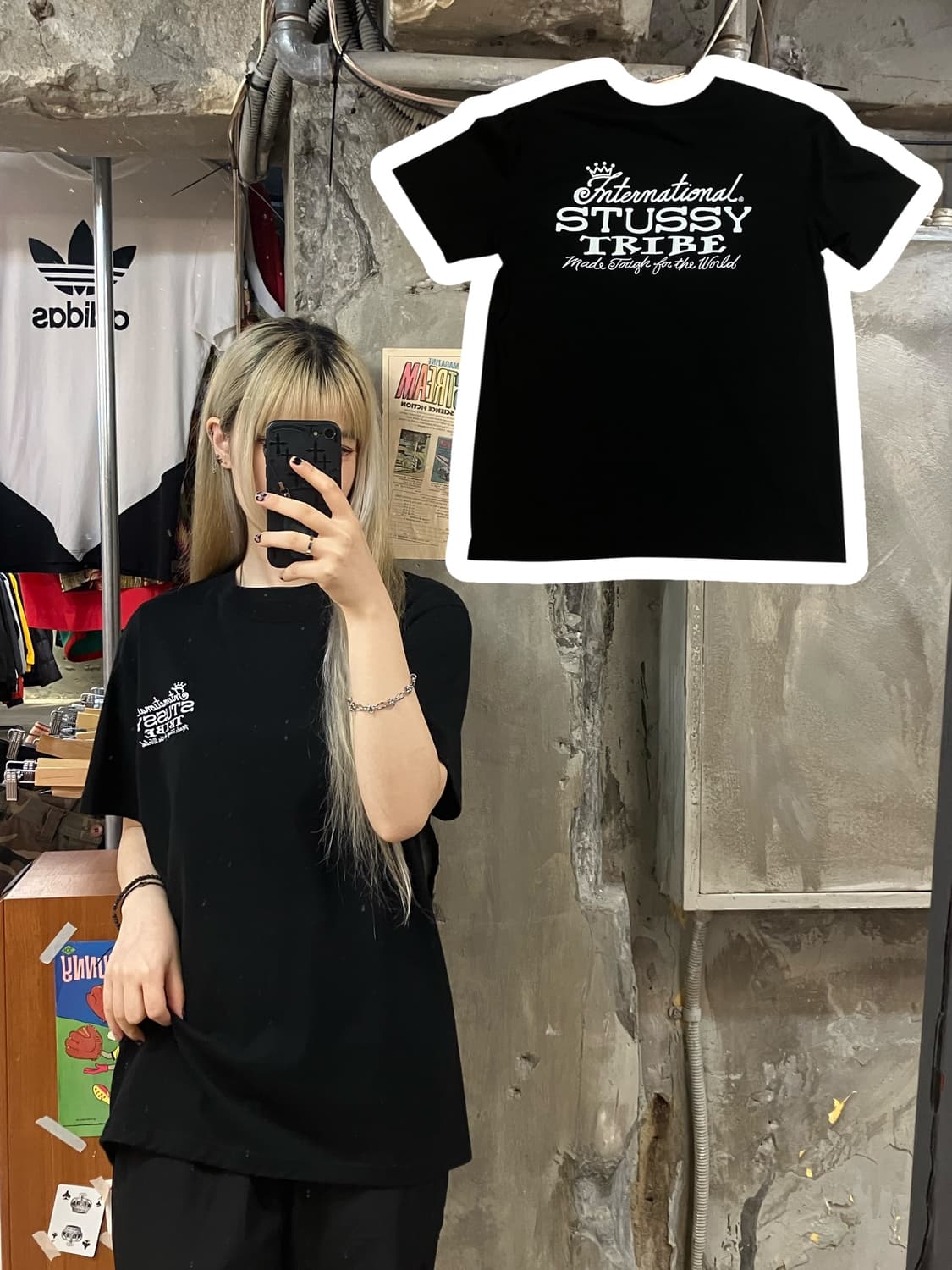 스투시 반팔 블랙 M  #csz1232 상품이미지1