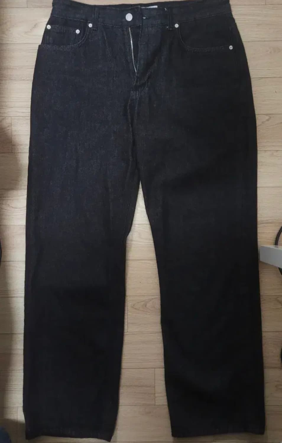 [L] 유스 straight denim pants 워시드 블랙 상품이미지2
