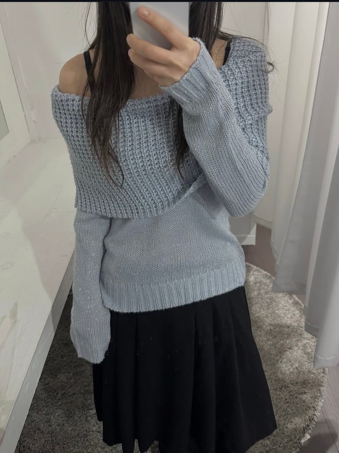 m deuz glitter offshoulder knit top 상품이미지2