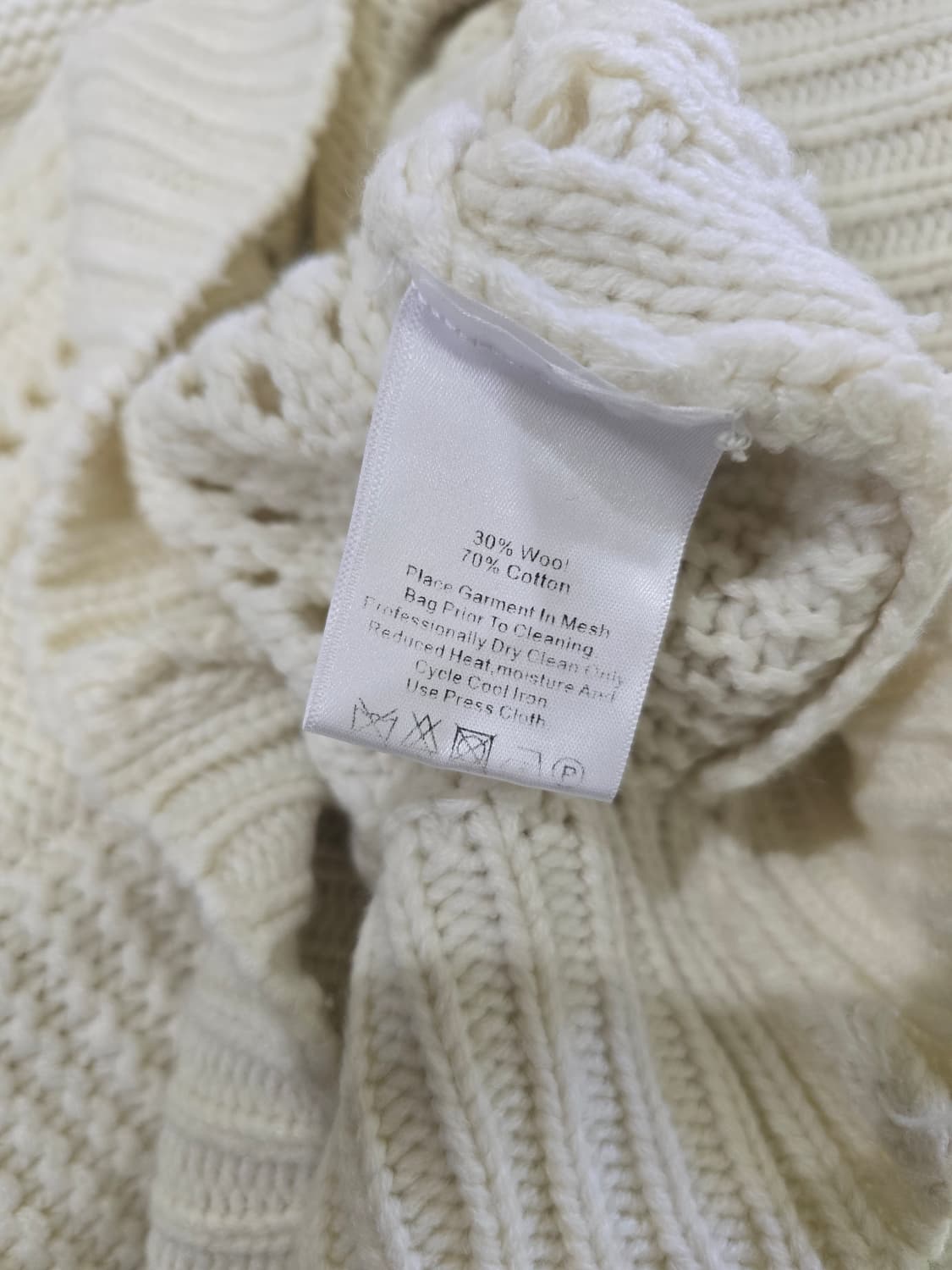 아이보리 케이블 니트 시스루 레이스 상품이미지8