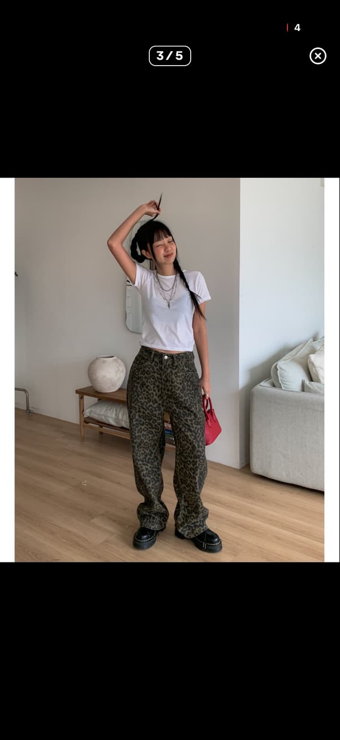 노어슨 레오파드 데님팬츠 상품이미지3