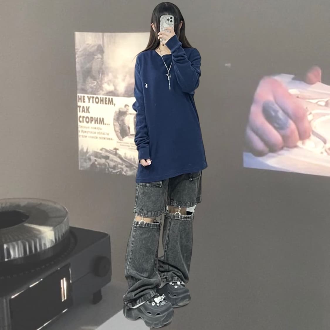 폴로 와플 니트 롱슬리브 상품이미지1