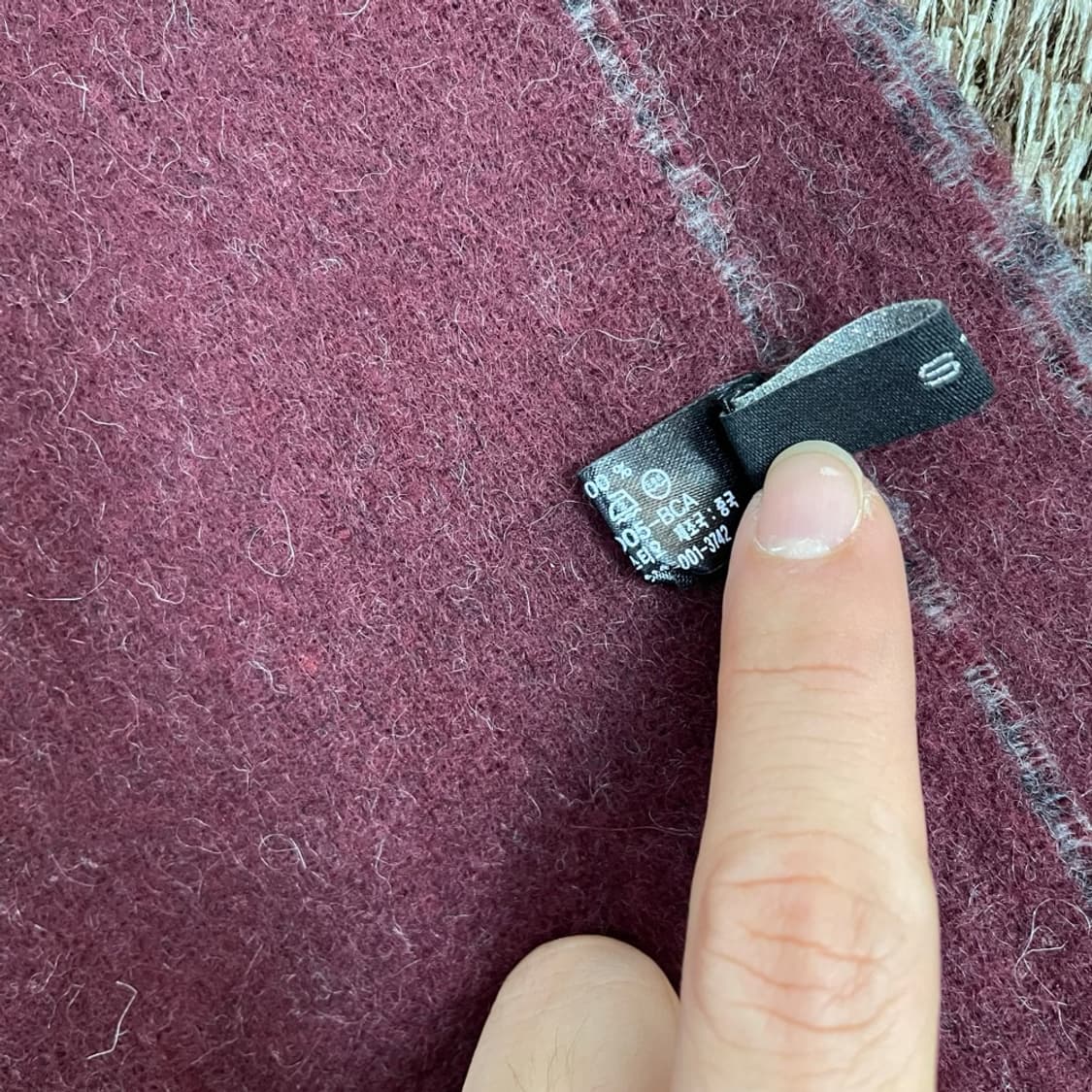 에스티코 STCO MAN 버건디 그레이 체크 리버서블 머플러 목도리 상품이미지3