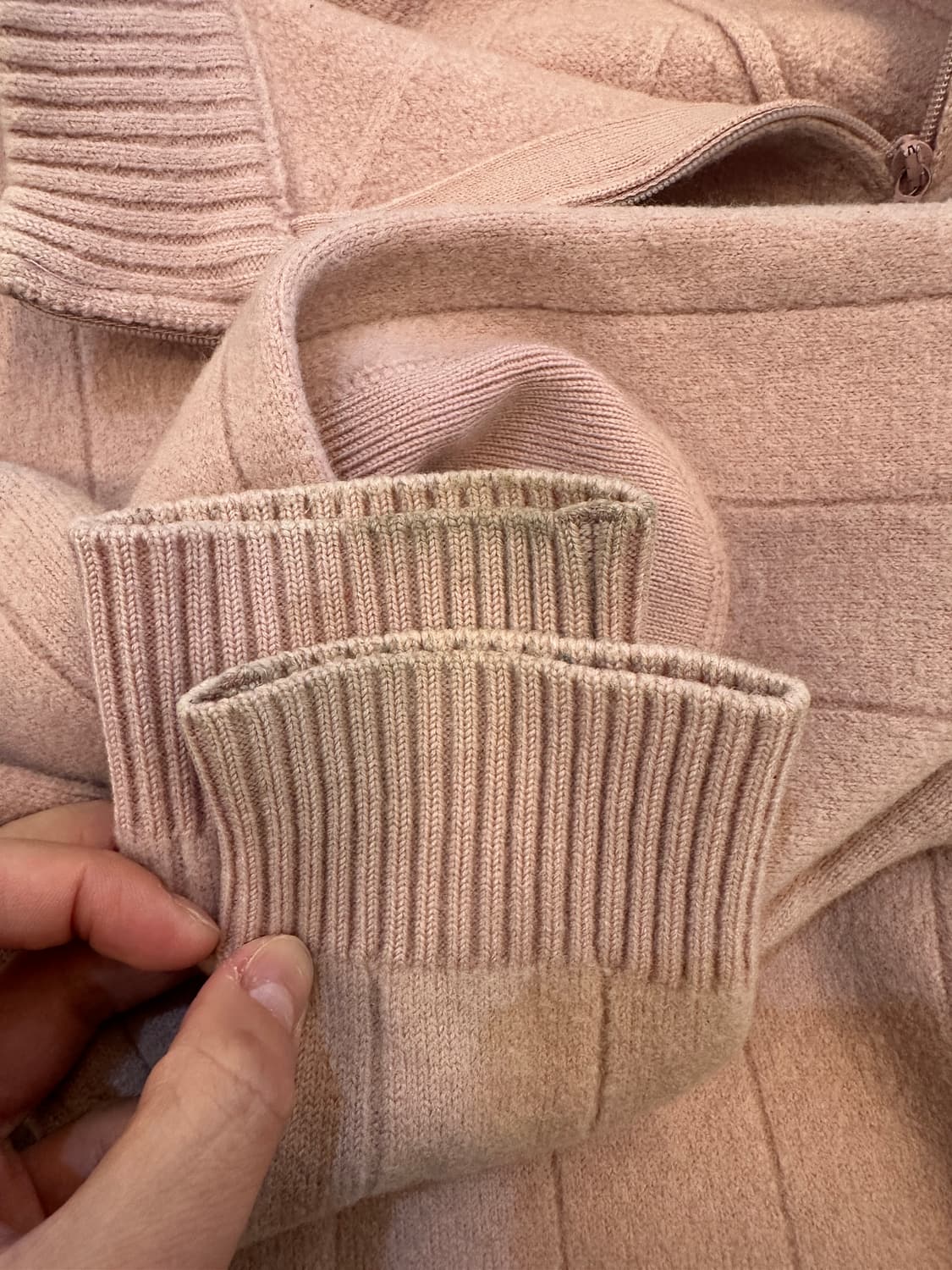 105) 라코스테 핑크 니트 티셔츠 어깨 지퍼 상품이미지10