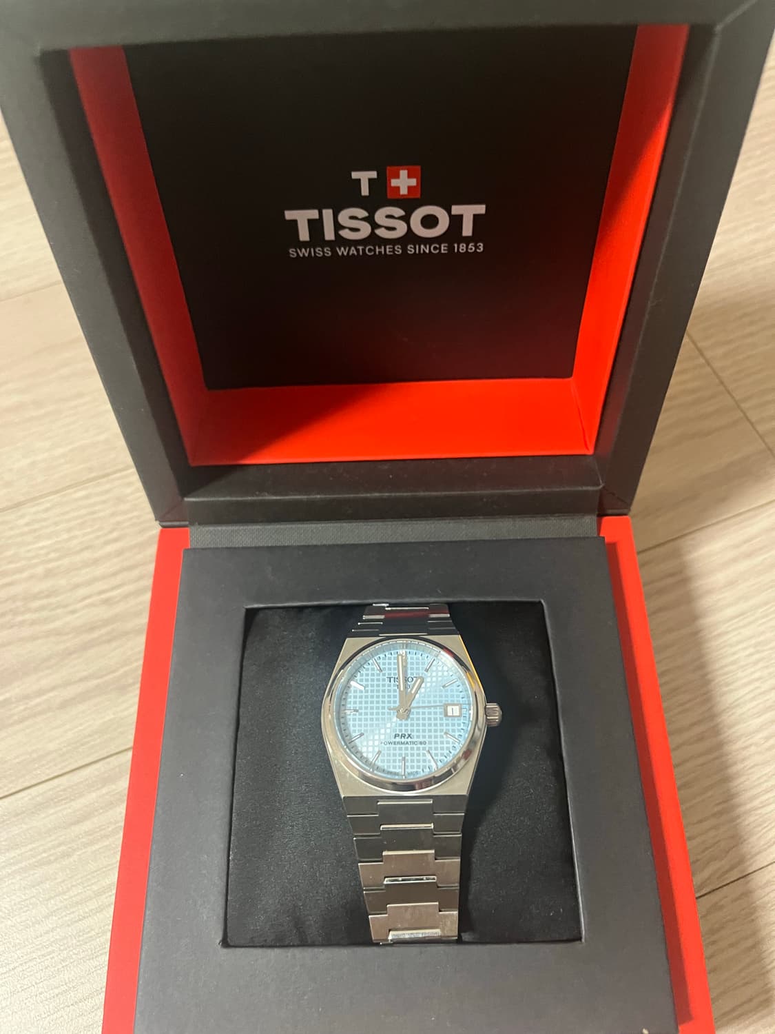 티쏘 PRX 파워매틱 80 아이스블루 35mm 풀박스 상품이미지1