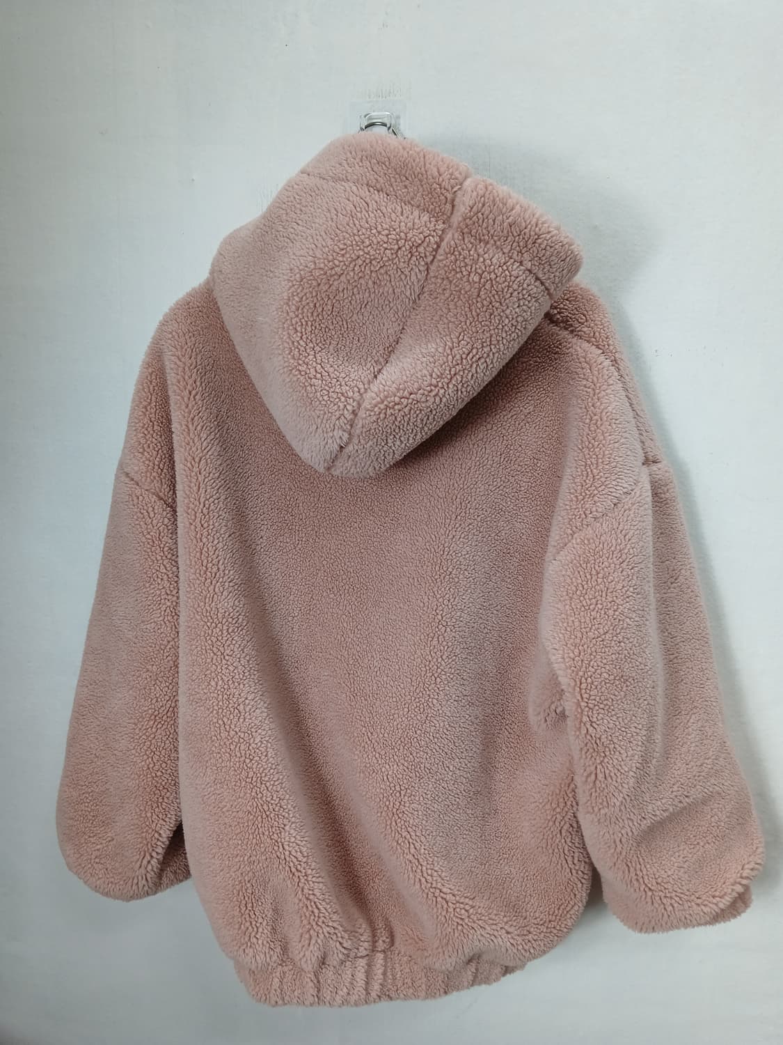 빅사이즈 Shiyi 뽀글이 후드집업 핑크 115-120 3XL 새제품 상품이미지6