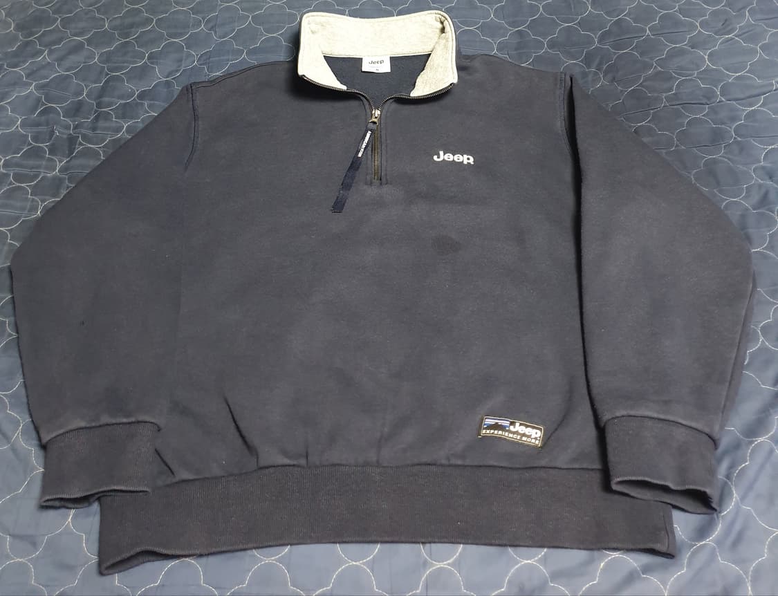 JEEP 아메리칸 아이콘 루즈핏 하프집업 맨투맨 네이비 (L) 상품이미지1