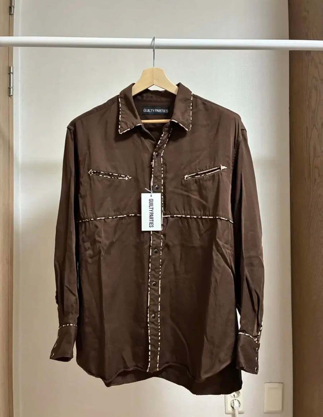 [M]와코마리아 23시즌 레오파드 웨스턴셔츠 브라운 상품이미지2