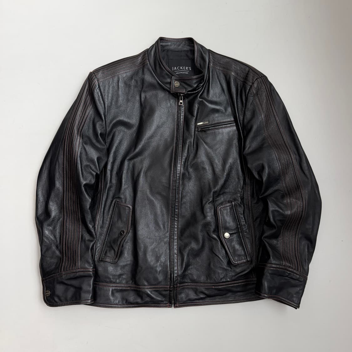 바이커 리얼레더 빈티지 양가죽 자켓 상품이미지2