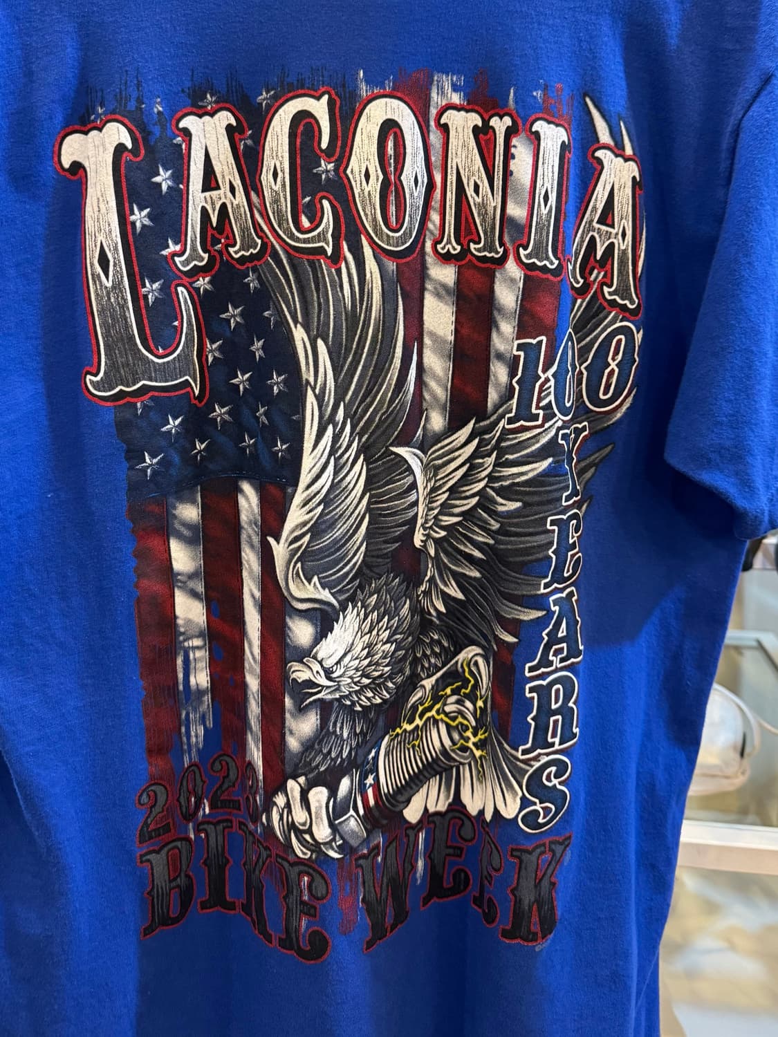 Laconia Bike Week 100주년 기념 바이크 반팔 티셔츠 M 상품이미지6