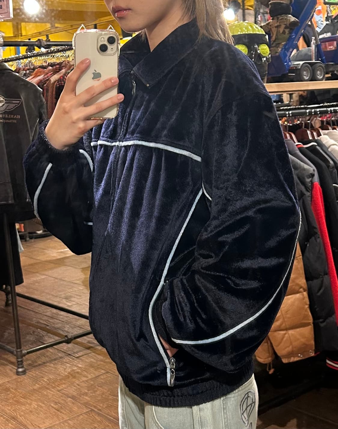 [HI] VTG 벨벳 져지 네이비 상품이미지4