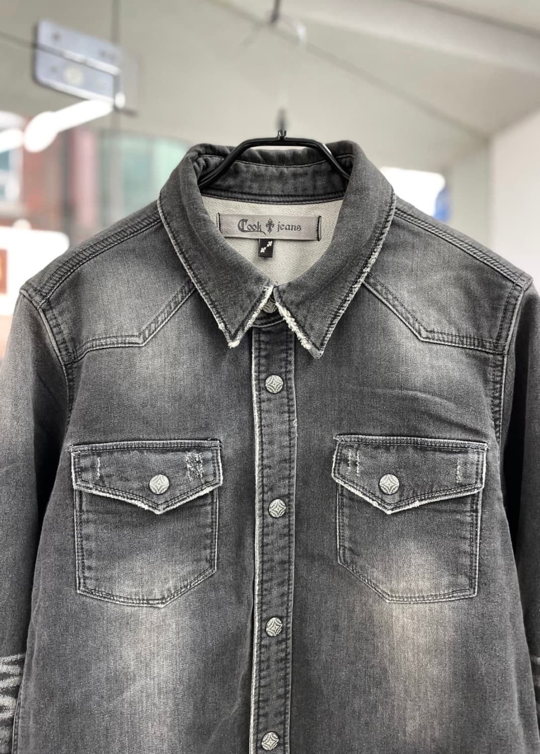 cook jeans 코튼스웻 워시드 웨스턴 셔츠 상품이미지2