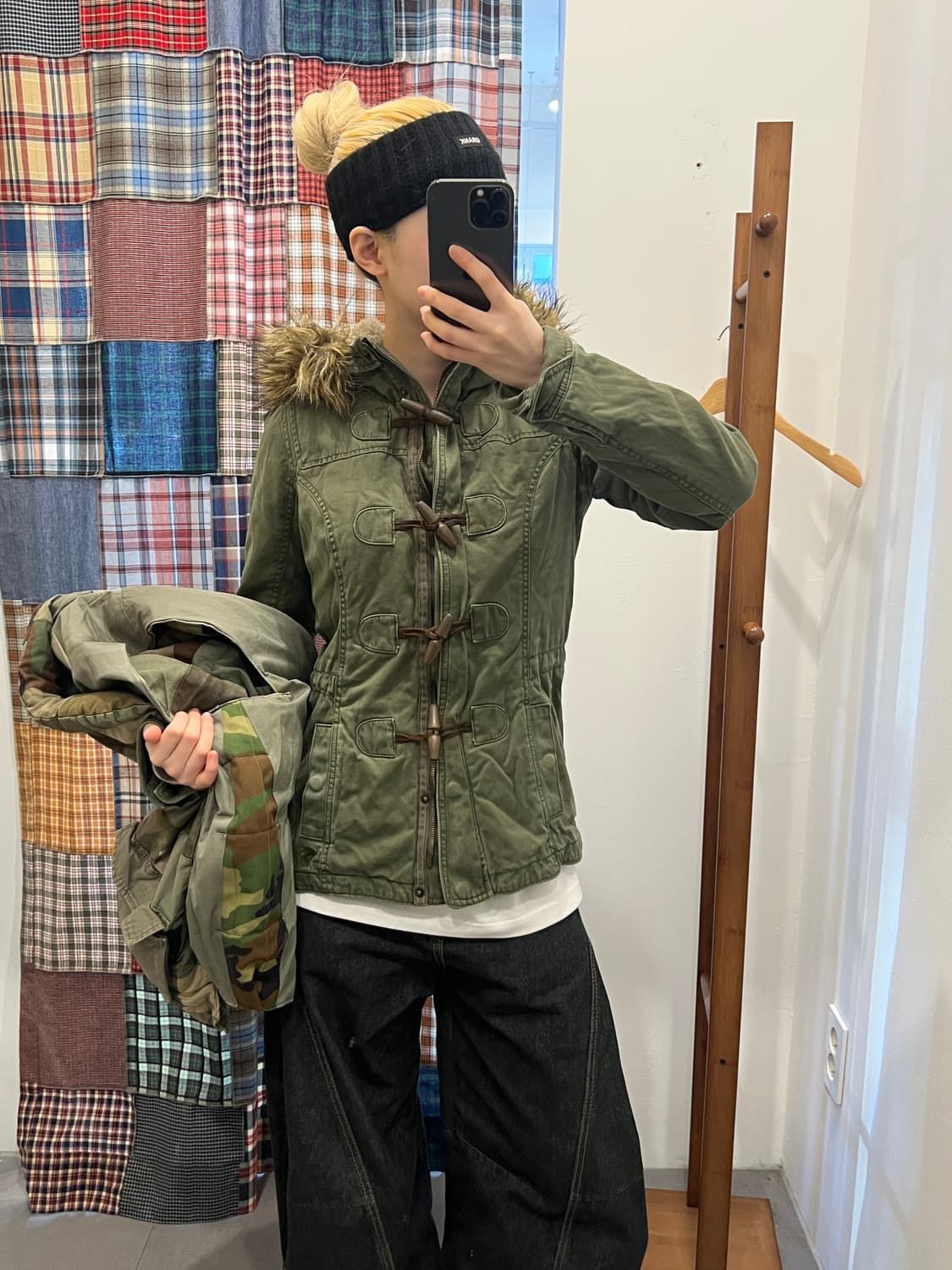 아베크롬비 카키 퍼 후드 야상 상품이미지3