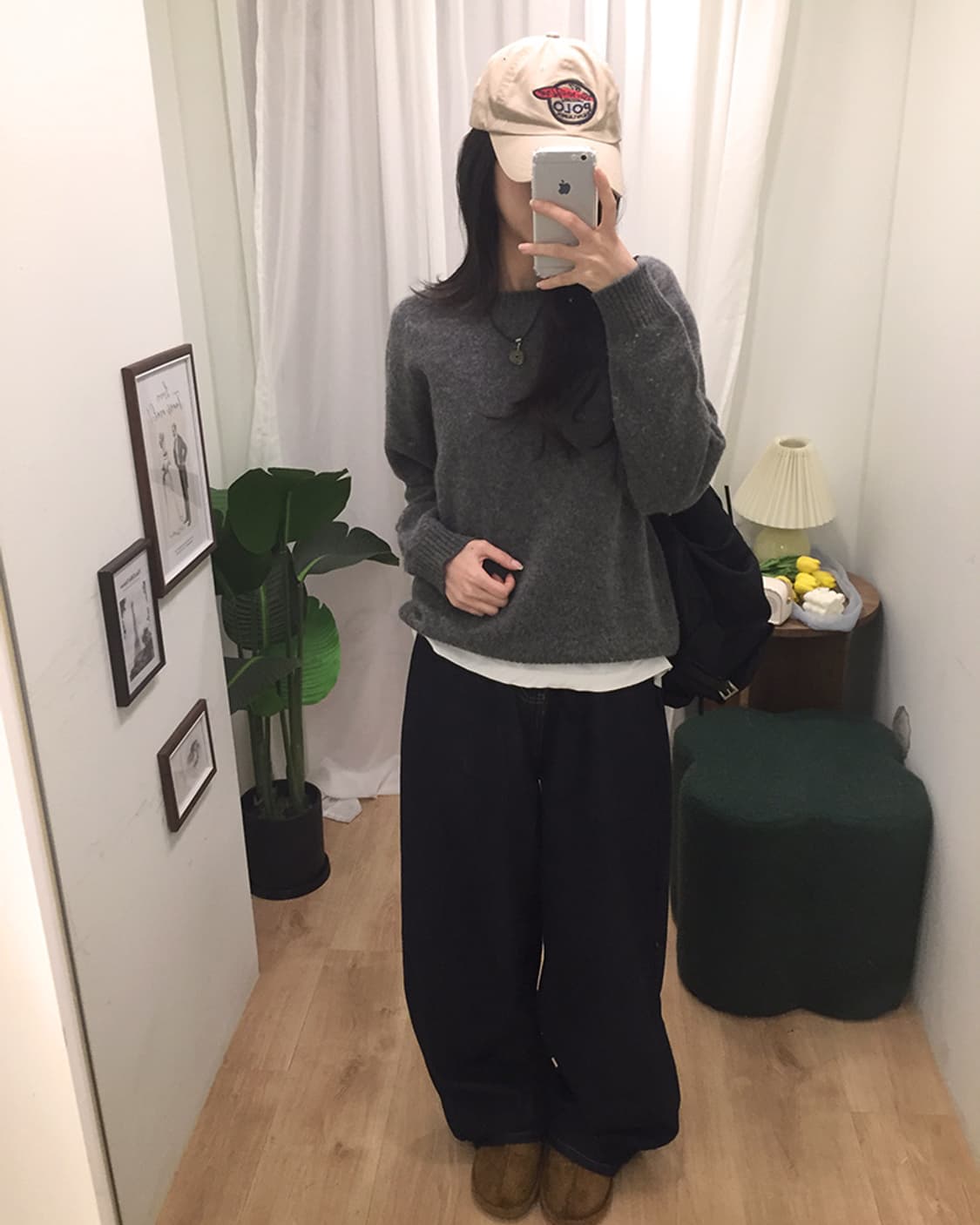 여성 유니클로 라운드니트 95 상품이미지1