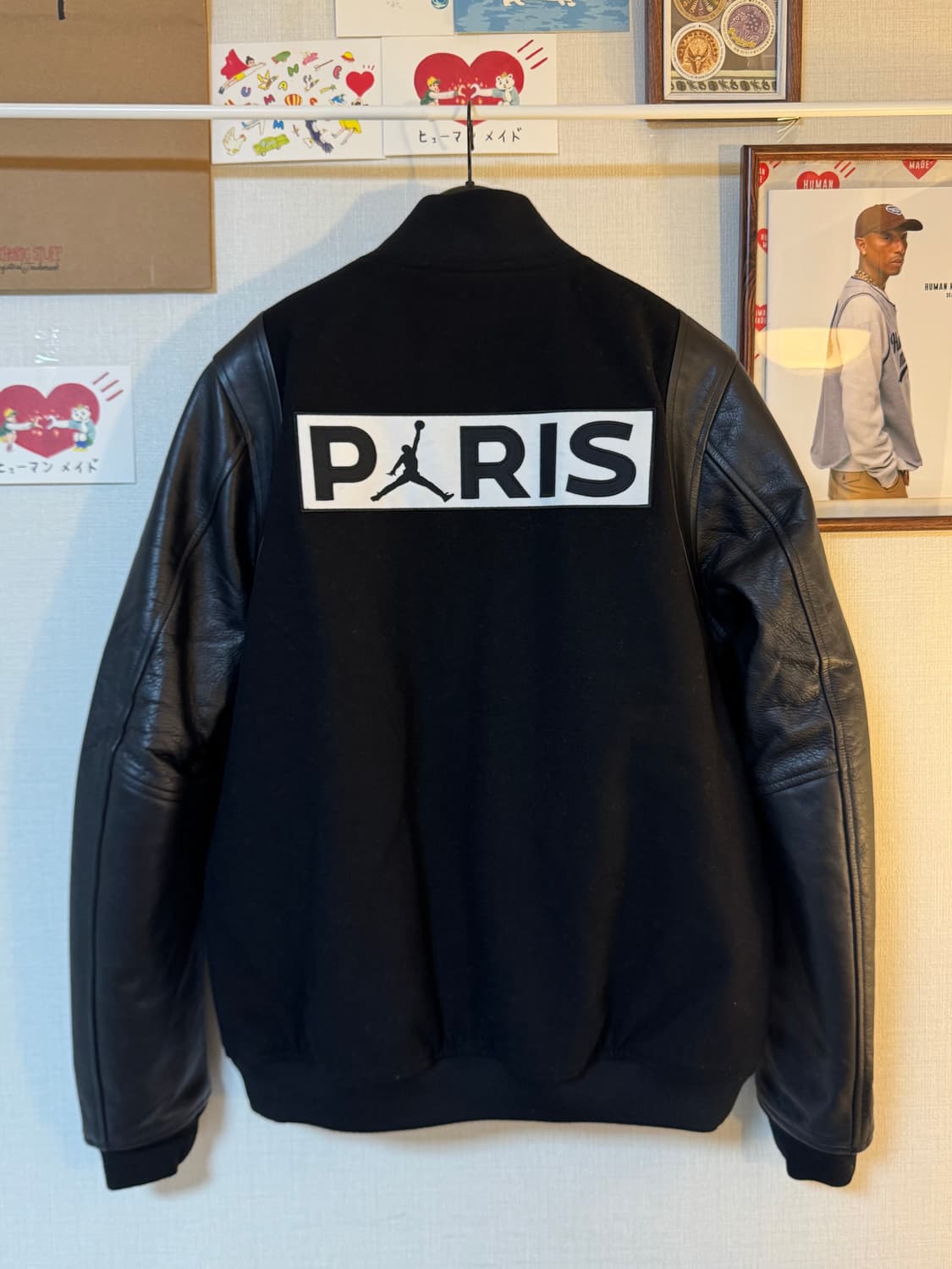 (S)PSG X 조던 소가죽 바시티 자켓 블랙 상품이미지2