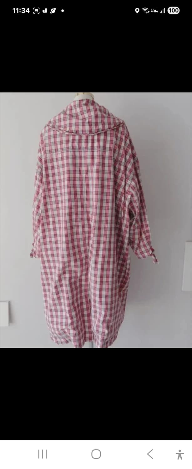 O.Lily 오일릴리 체크 롱 코트 M 상품이미지3