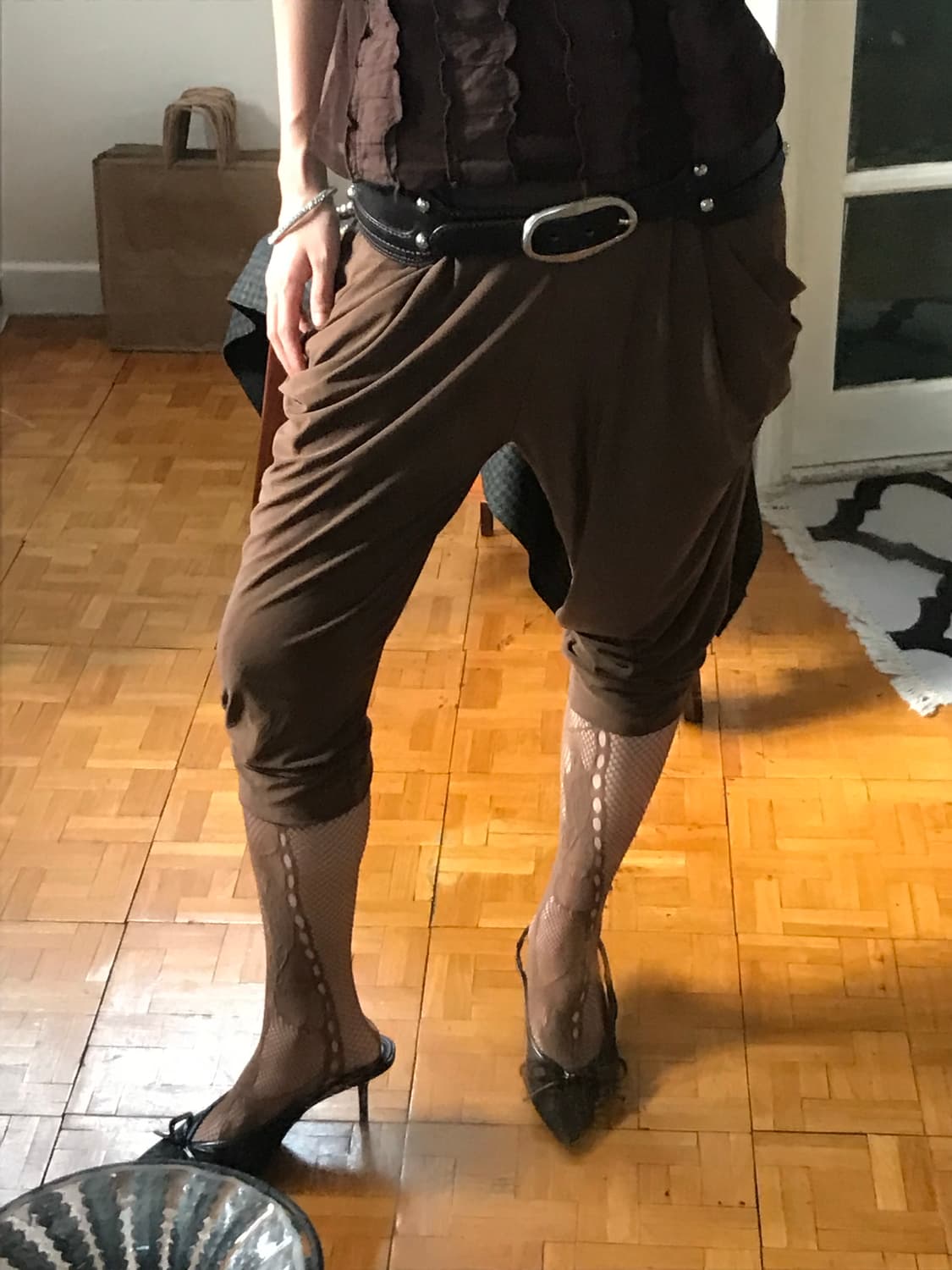 vintage brown shirring pants (free) 상품이미지4