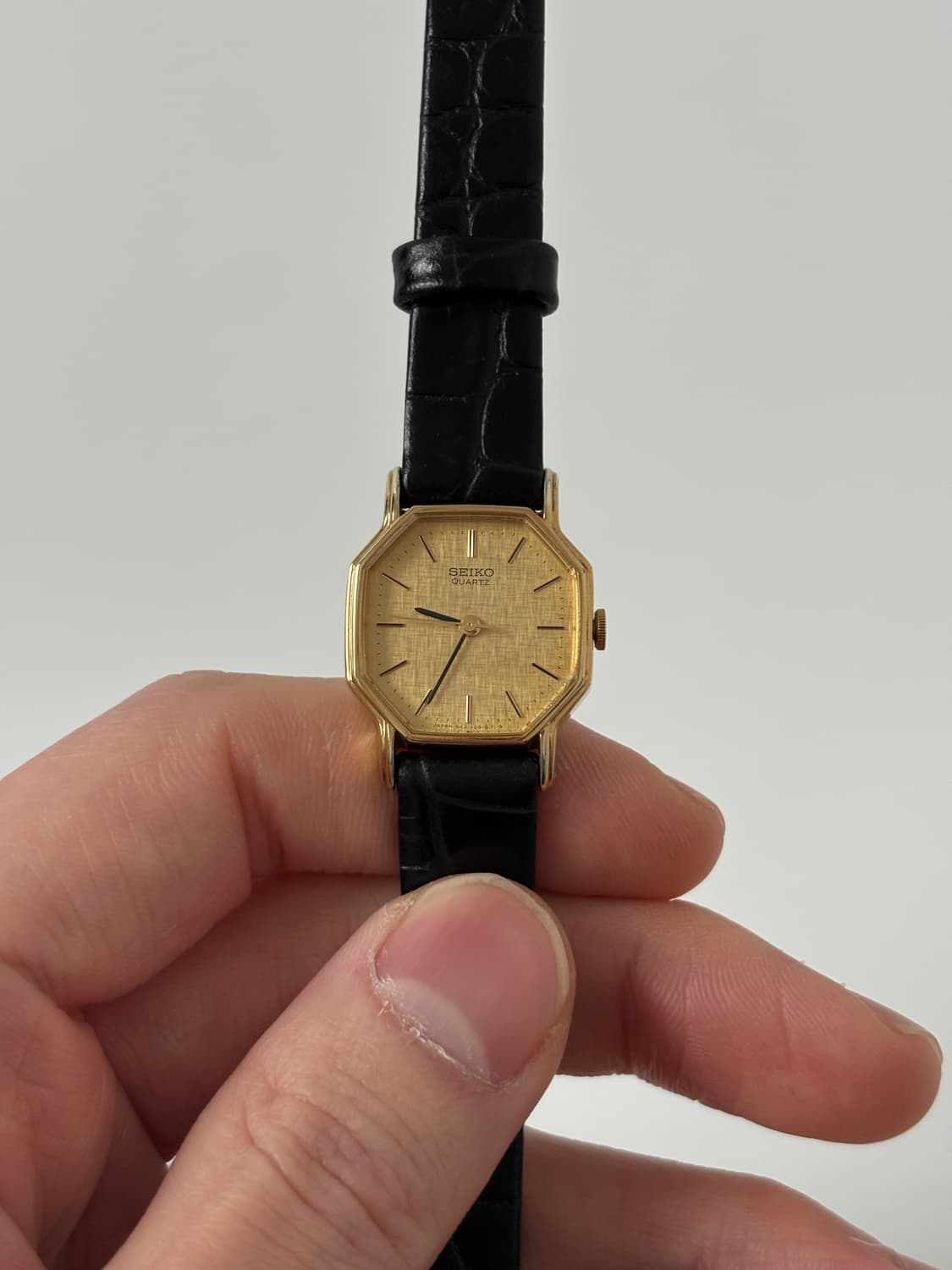 세이코 1980년도 빈티지 시계 보카시 다이얼 골드 옥타곤 쿼츠 여성 상품이미지2