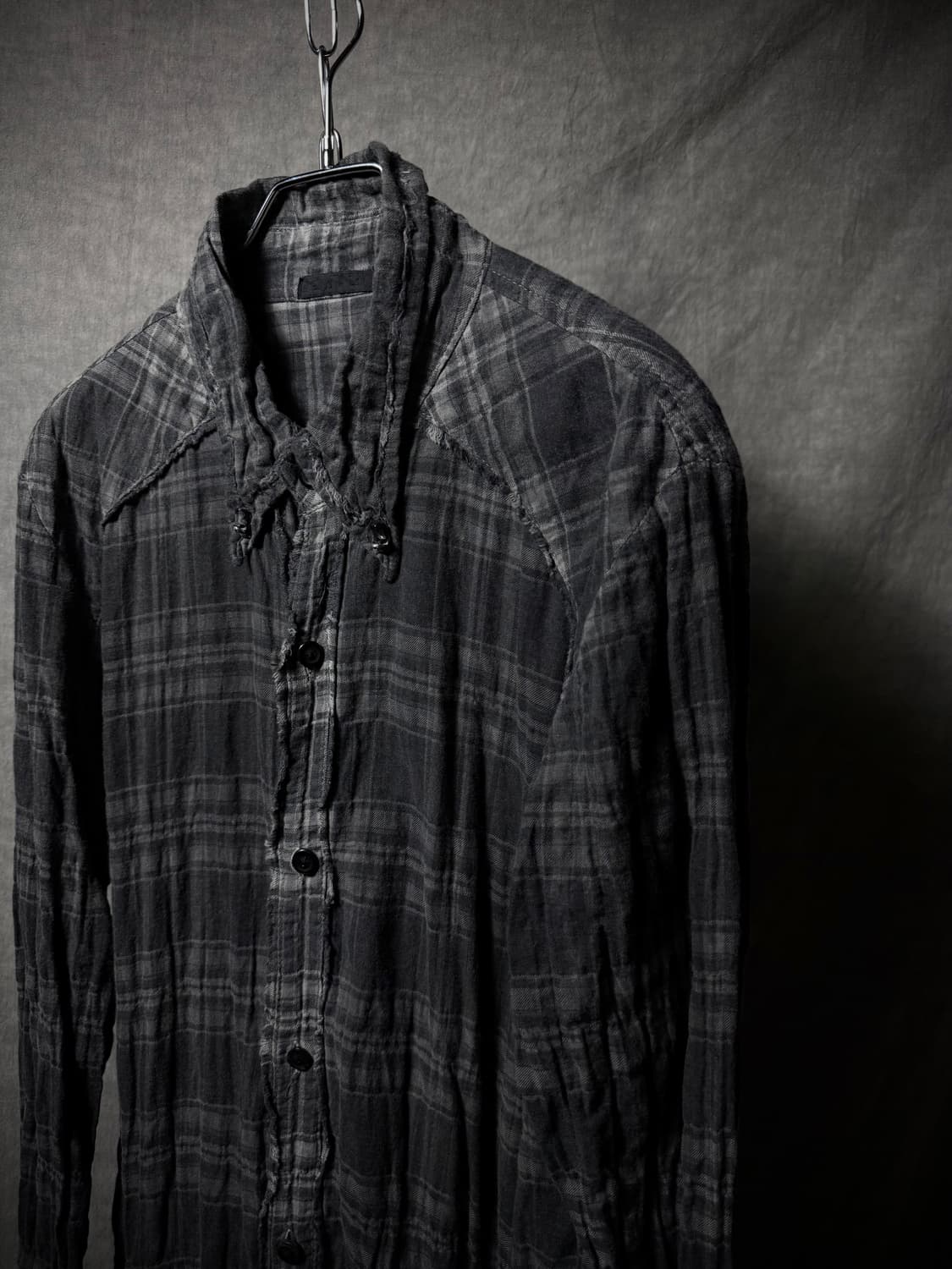 KMRii Distressed Plaid Long Shirt  상품이미지7
