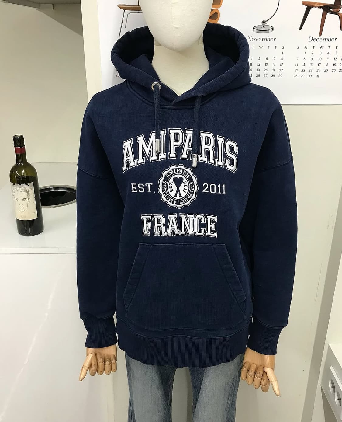 아미 프랑스 파리 후드티 노틱 블루 상품이미지7