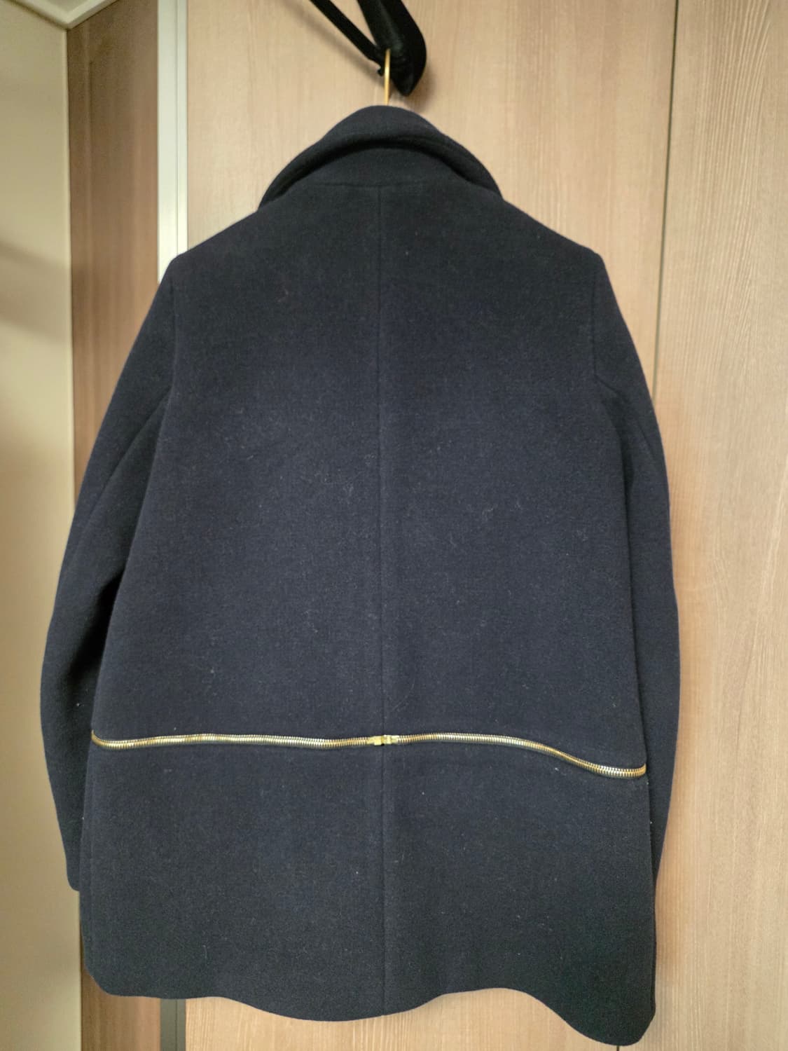 Sandro 산드로 금장 지퍼 울 코트 네이비 38 (M사이즈) 상품이미지3