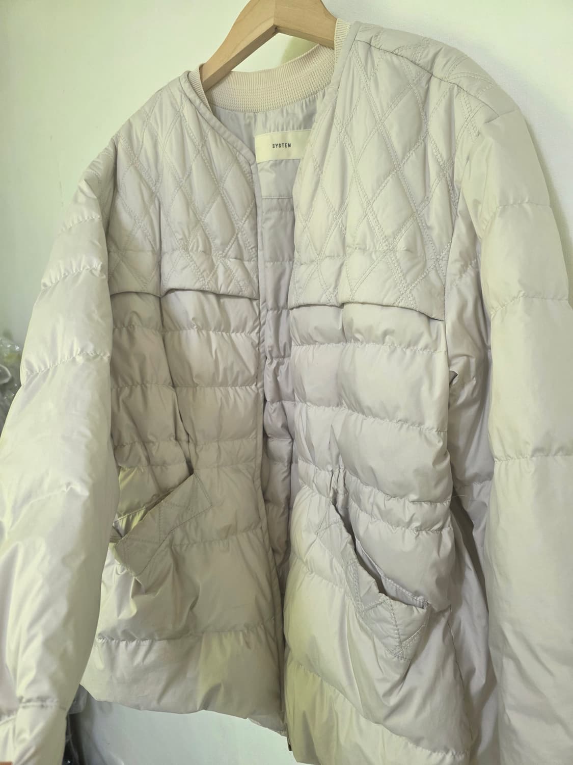 SYSTEM 한섬 시스템 아이보리 경량 솜패딩 82 사이즈 상품이미지4
