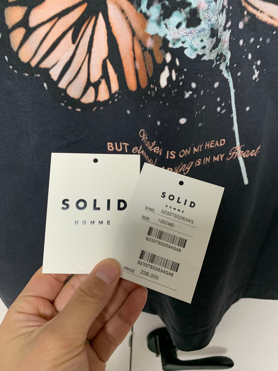 역시즌급처))솔리드옴므 나비 반팔 상품이미지3