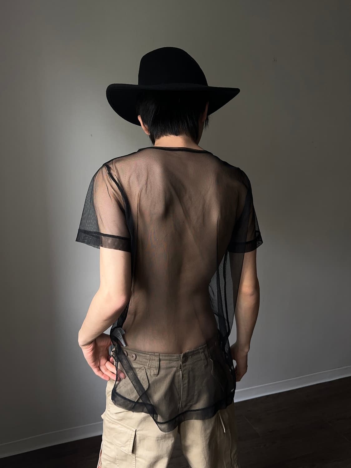 가랜드 시스루 하프 T 상품이미지5