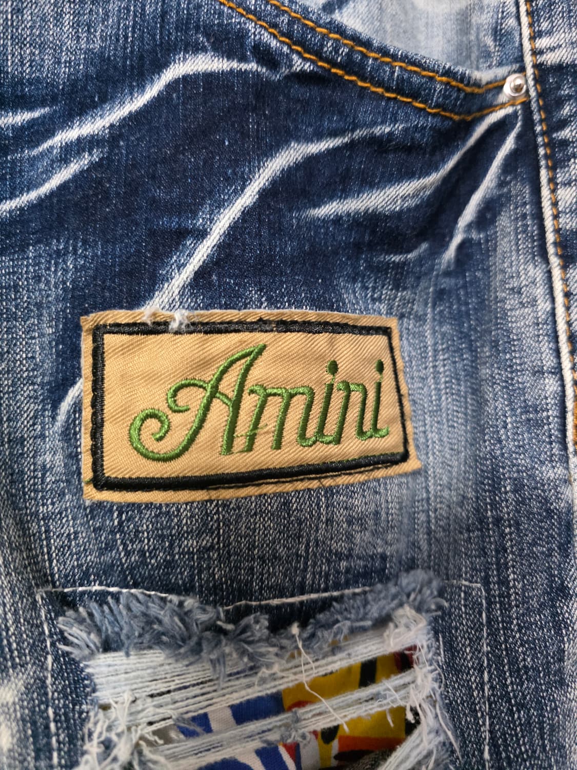 AMIRI 아미리 디스트로이드 패치 데님  허리 31-32인치  세탁완 상품이미지2