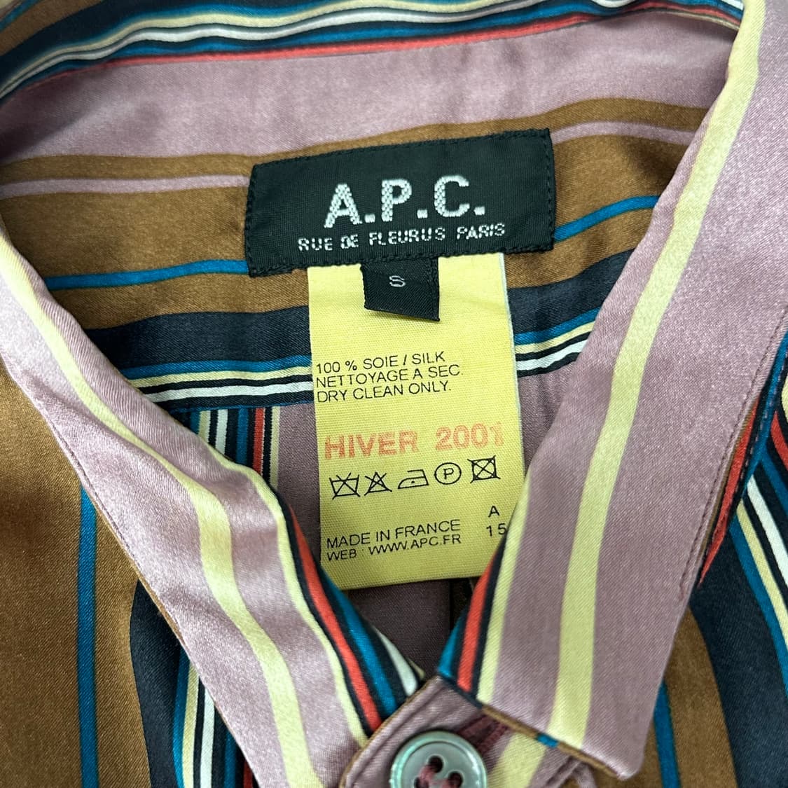 아페쎄 프랑스 정품 실크 스트라이프 셔츠 상품이미지5