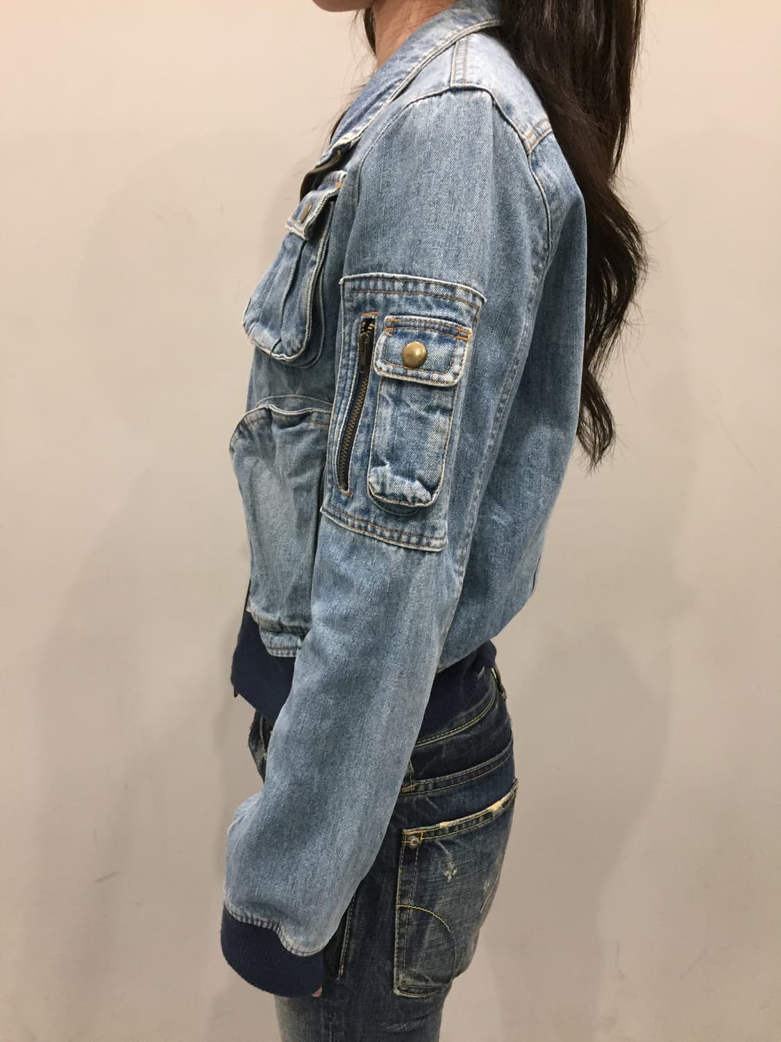 *일본 올드 아카이브* y2k 데님 집업 재킷 상품이미지5