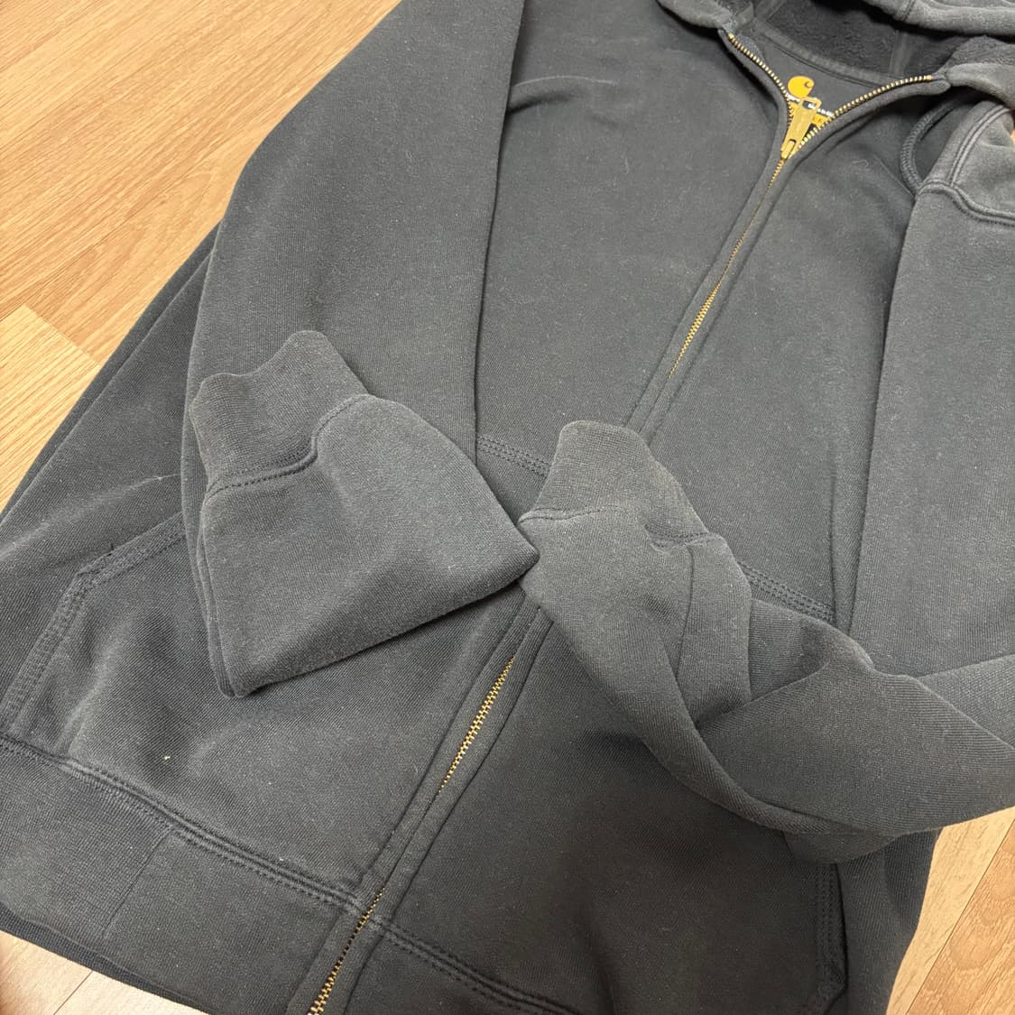 칼하트 빈티지 미드웨이트 블랙 스웨트셔츠 후드집업 후집 상품이미지3