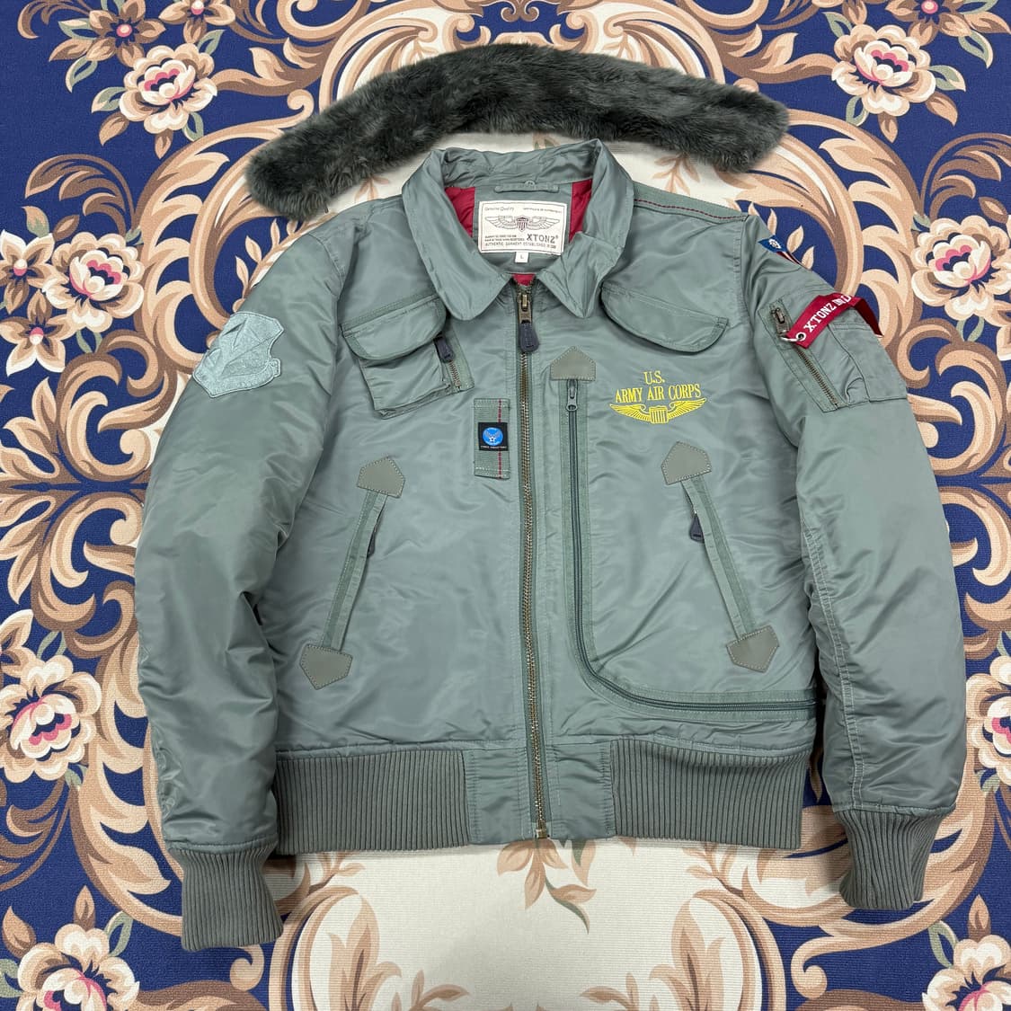 (L)엑스톤즈 XTONZ U.S파일럿 항공점퍼(올리브) 상품이미지5