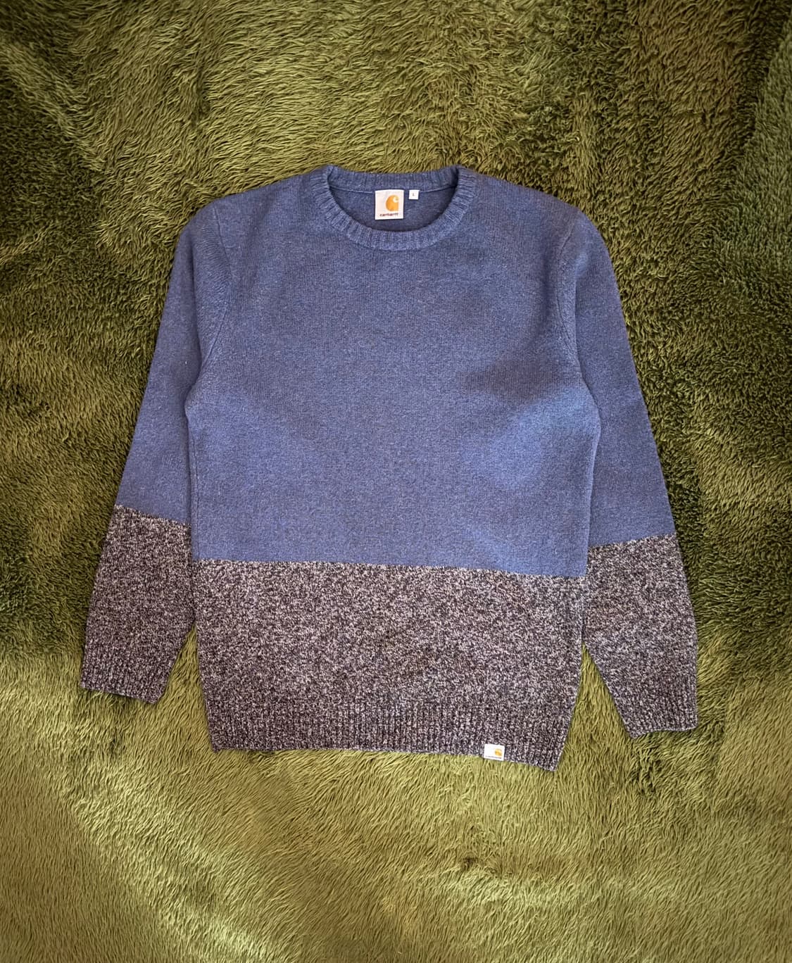 [L] 칼하트 WIP 투톤 WELCH 스웨터 니트 네이비 그레이 상품이미지1