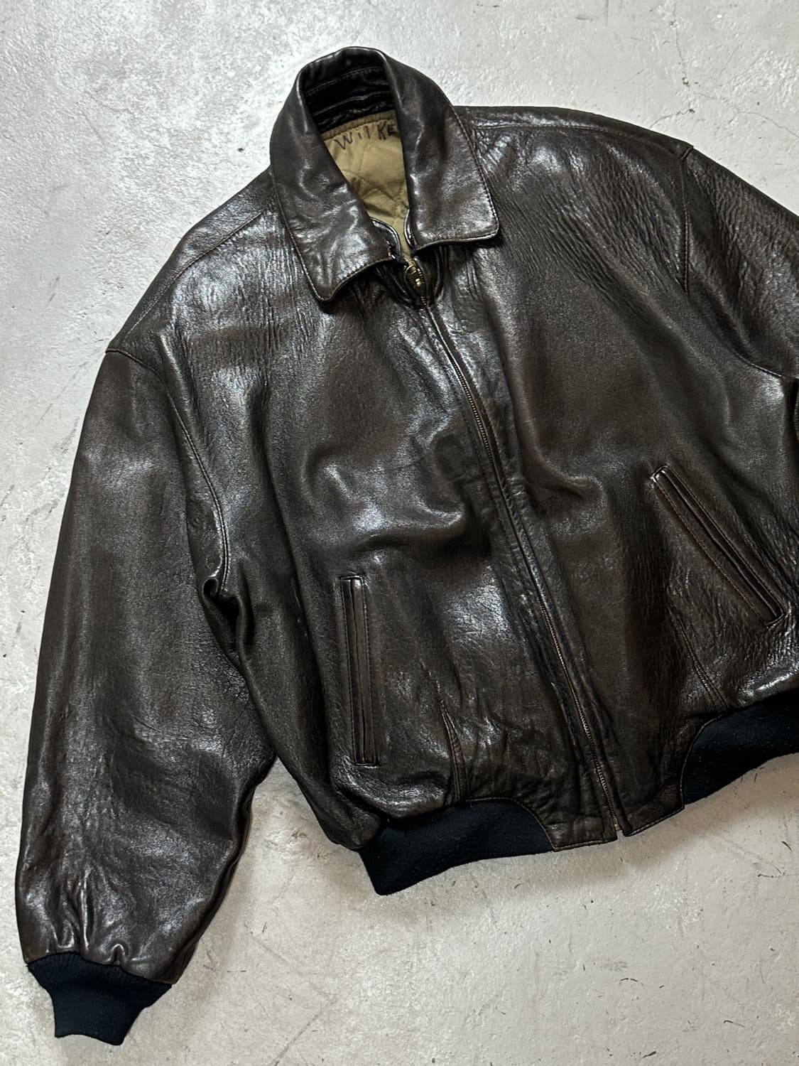 90's 빈티지 레더 봄버 자켓 빈티지 레더 자켓 상품이미지5
