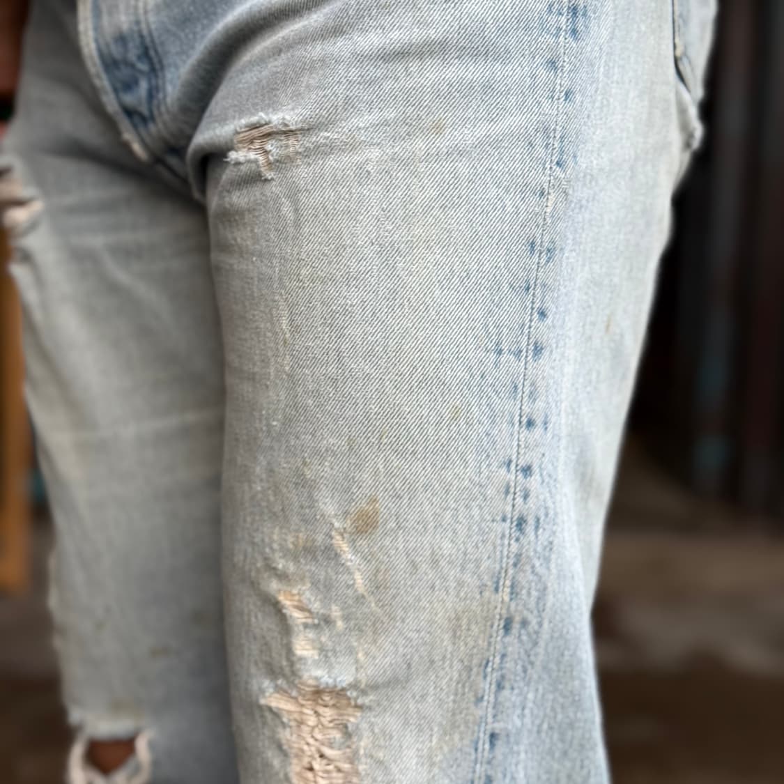 90's 리바이스 501xx 데미지 데님 팬츠 34 상품이미지9