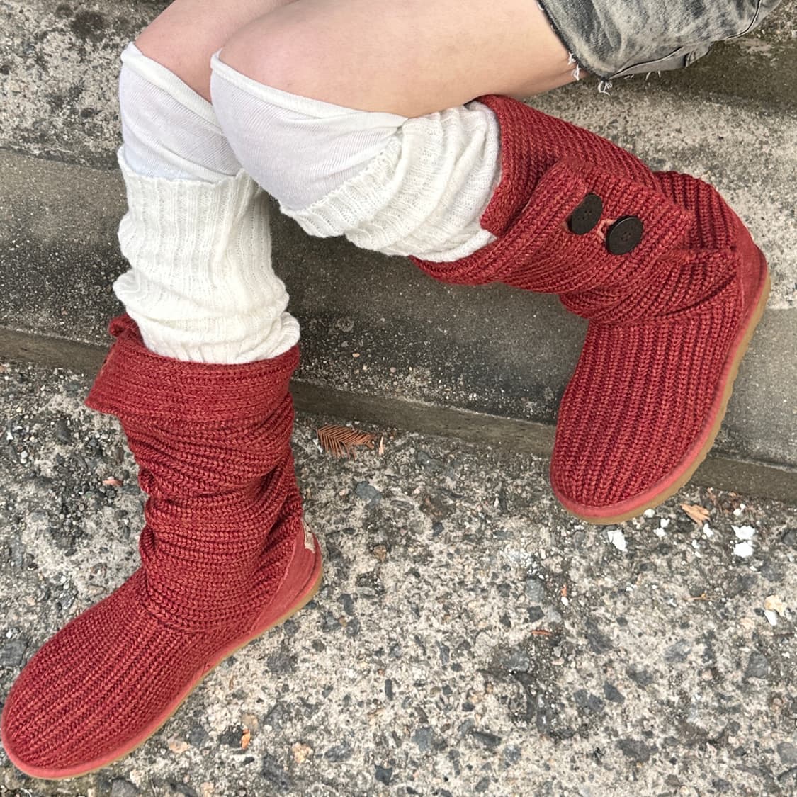 00s 러스티 레드 어그 카디 니트 부츠 상품이미지9