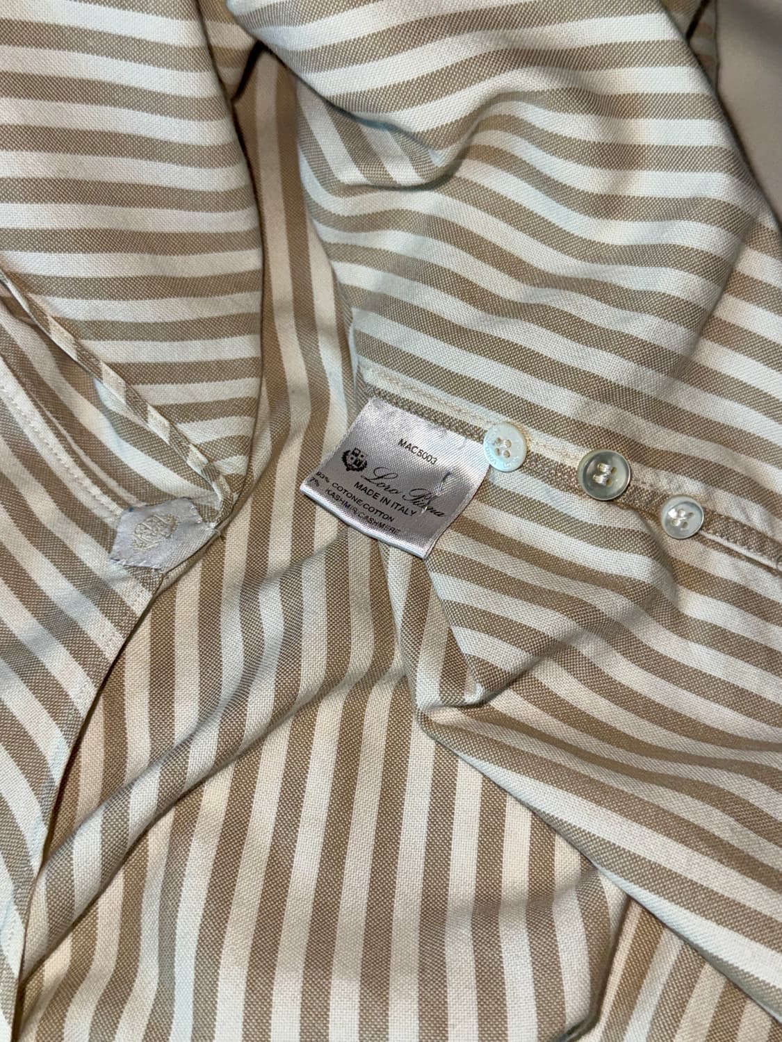 Loro Piana 코튼 카시미어 스트라이프 BD 셔츠 상품이미지9