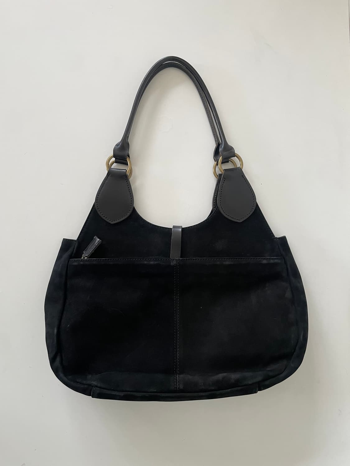 vintage black suede buckle hobo bag 상품이미지5
