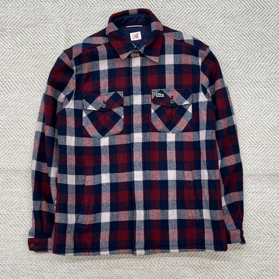 라코스테 투포켓 체크 울자켓 r2780 상품이미지1