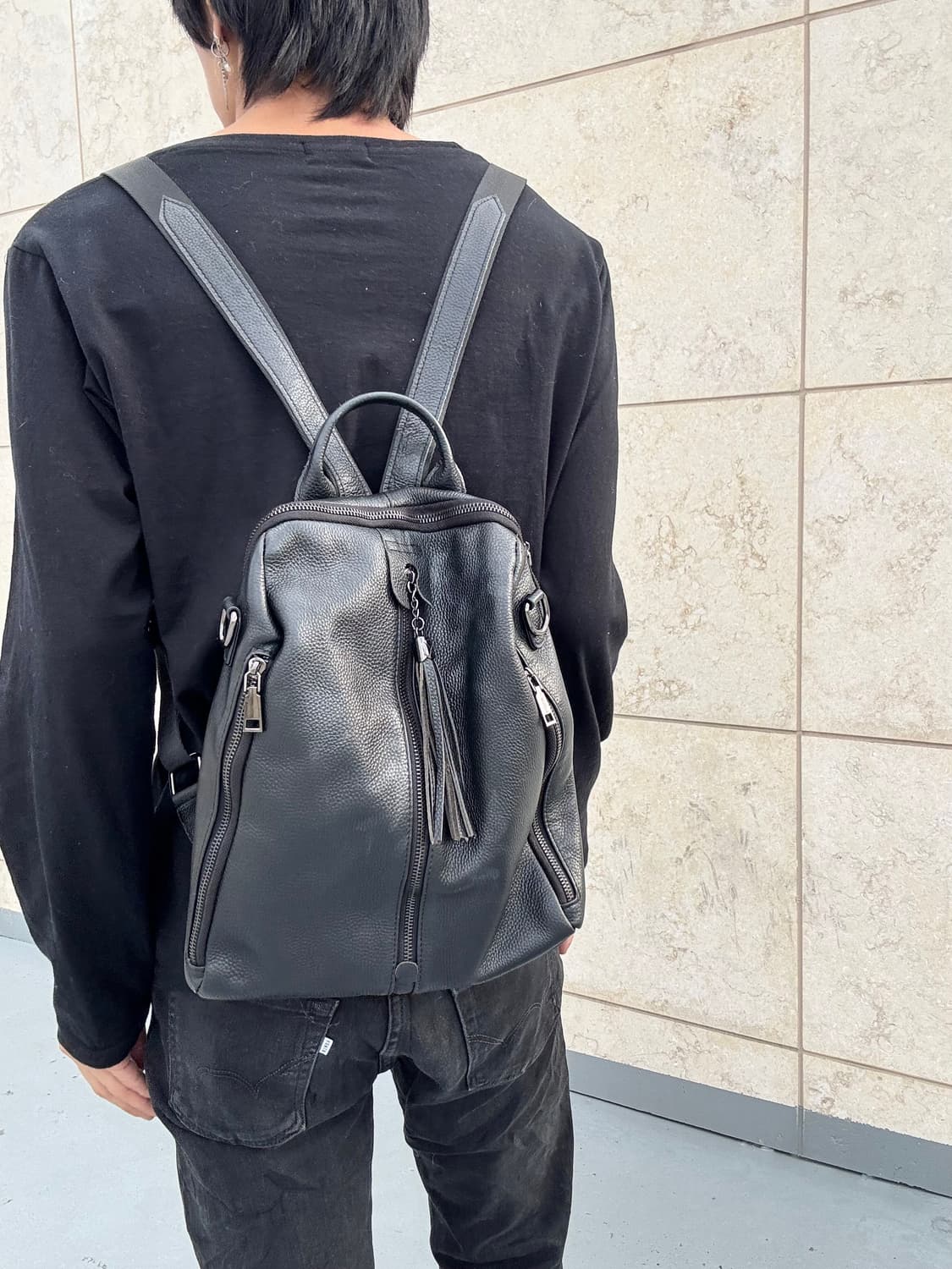 “Vintage”00’s 3Zipper Detail Leather Bag 상품이미지2