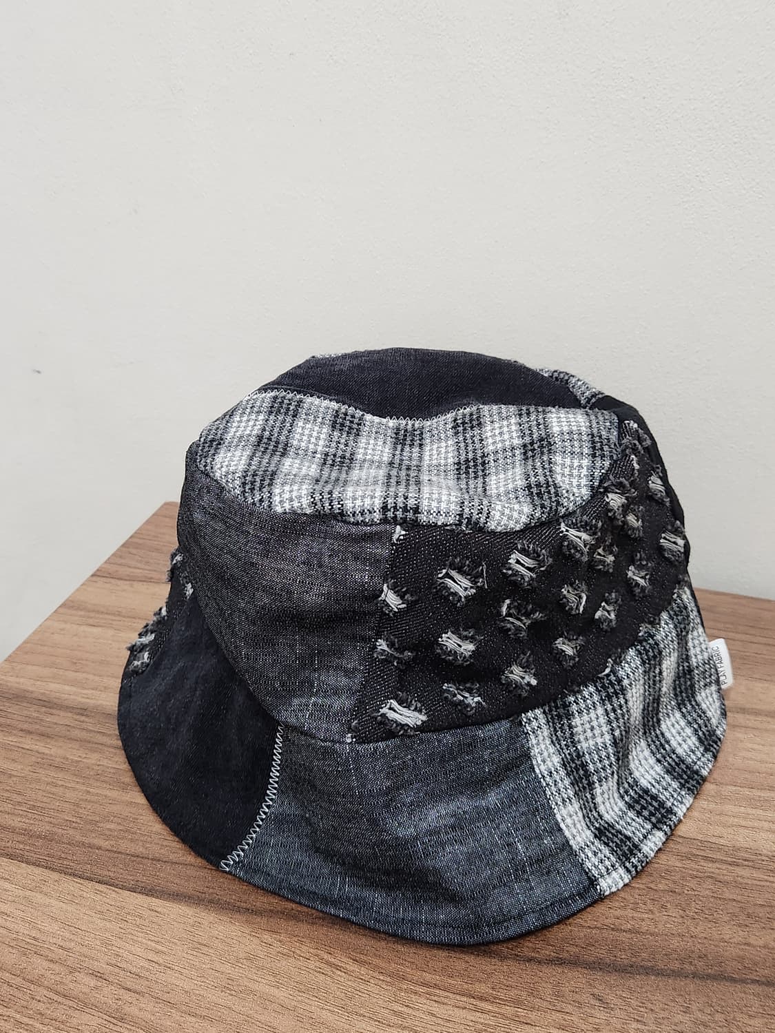 (no.4) 리버시블 패치워크 벙거지 버킷햇 Black Mix 상품이미지1