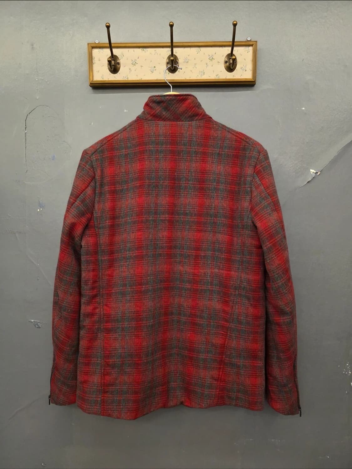 일본빈티지 Nonnative 논네이티브 타탄 체크 스탠드카라 울 자켓 상품이미지4