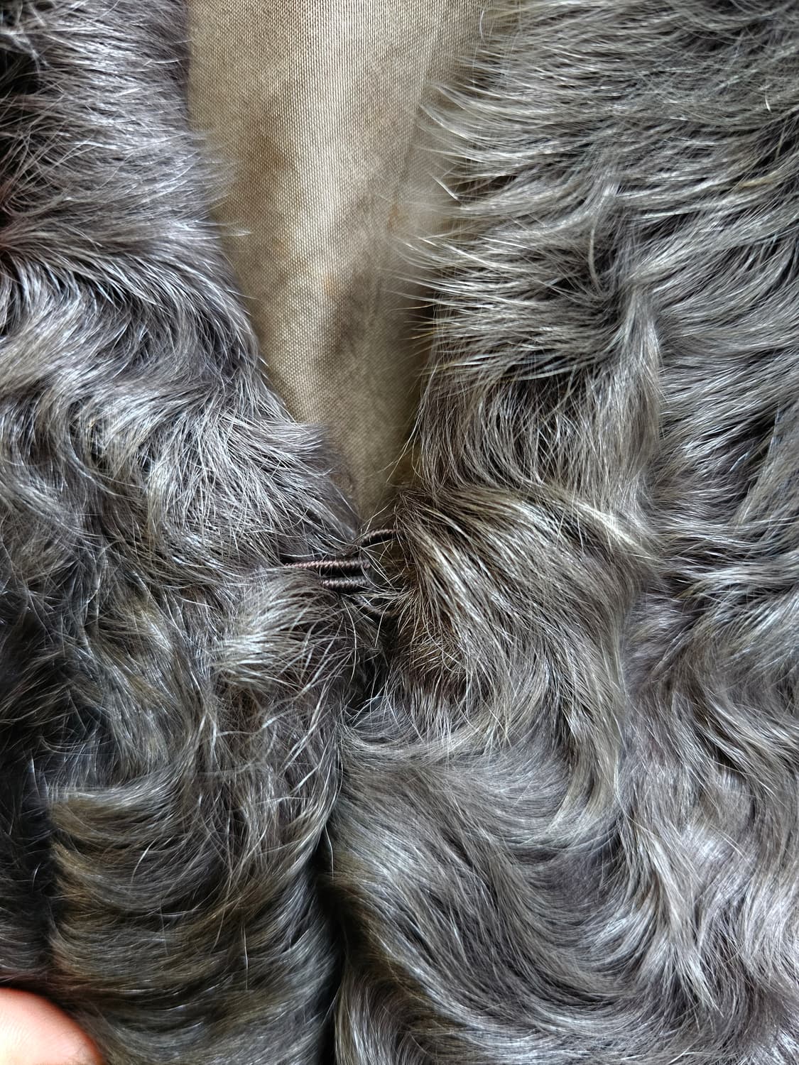 퍼플 딥그레이 램스&폭스 퍼 숏 봄버 상품이미지7