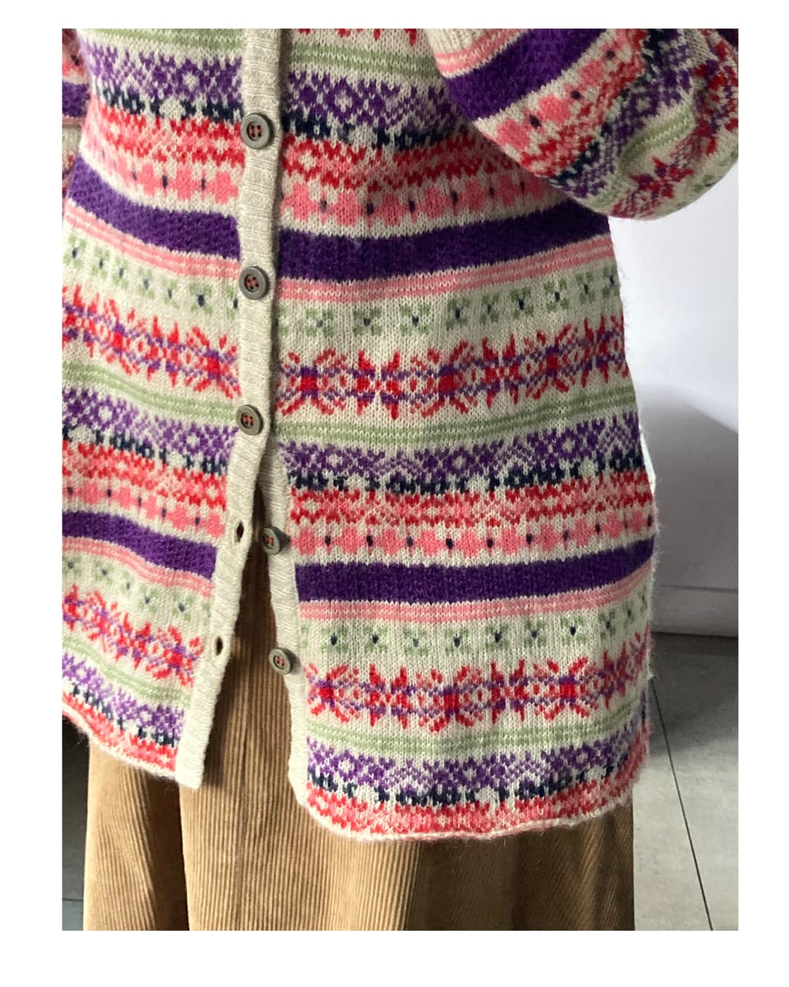 큐브슈가 빈티지패턴 후드 가디건 상품이미지3