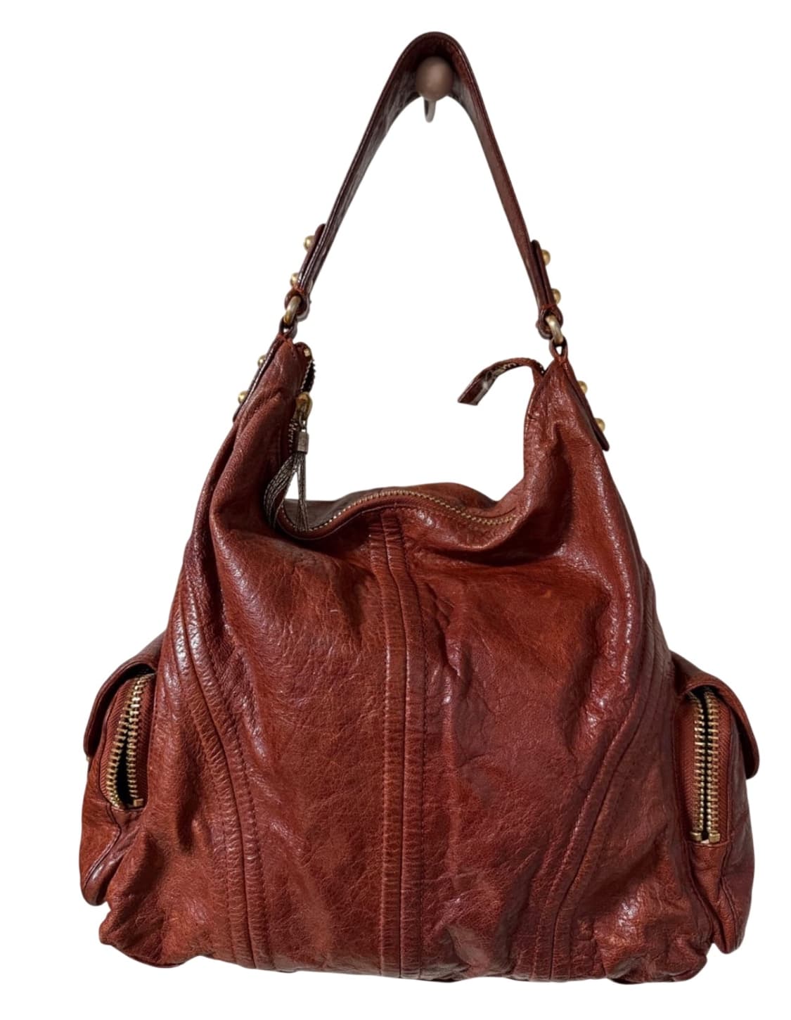 빈티지 소가죽 숄더백 레드 상품이미지1