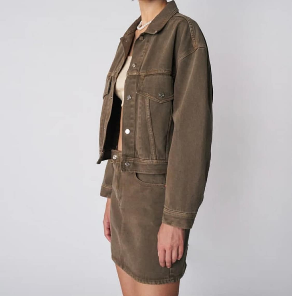 [M] 그로브 22FW 빈티지 브라운 폴 데님 자켓 상품이미지2